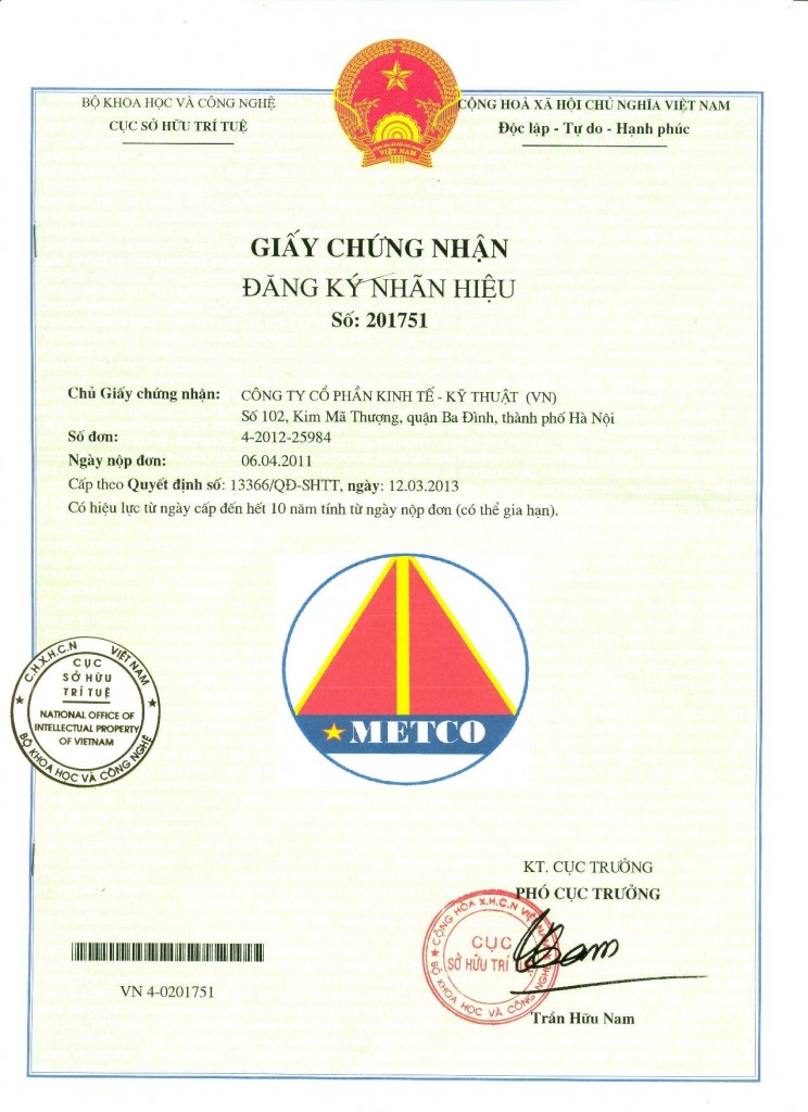 giấy chứng nhận nhãn hiệu hàng hóa